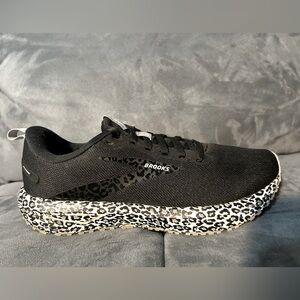 Brooks Women's 8 Revel 6 "Run Wild" Running Shoes in Black/Cheetah Leopard